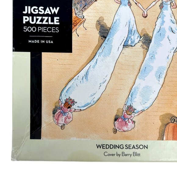 The New Yorker Wedding Season Puzzle 500 Pieces Bary Blitt Two Brides on Bridge - Picture 3 of 16